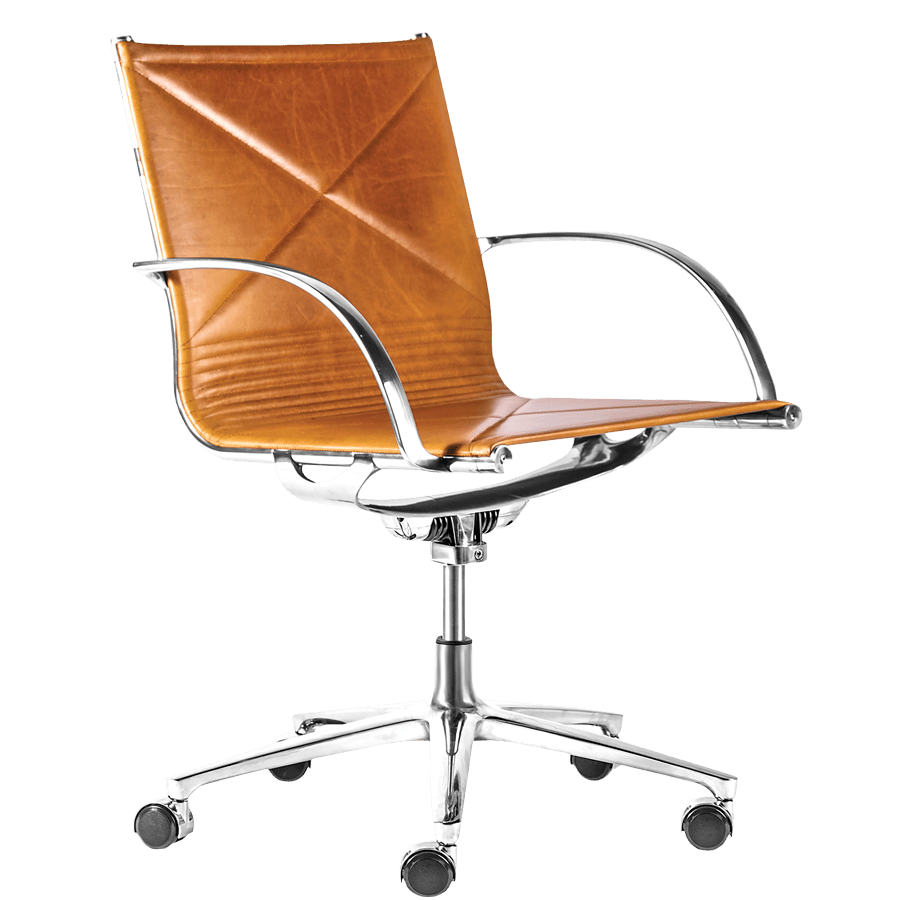 JOINT 1211 OFFICE CHAIR YELLOWSTONE LEATHER - DYKE & DEAN