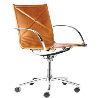 JOINT 1211 OFFICE CHAIR YELLOWSTONE LEATHER - DYKE & DEAN