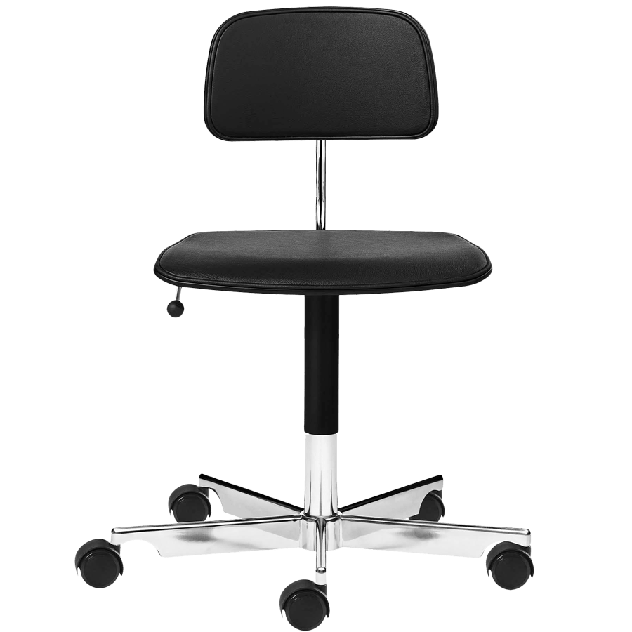 KEVI 2533 OFFICE CHAIR BLACK LEATHER - DYKE & DEAN