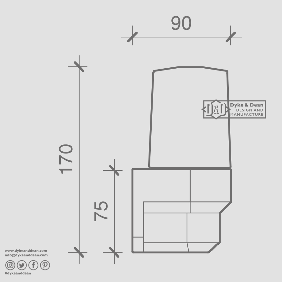 LAMPETT PORCELAIN WALL LIGHT IP54 BLACK - DYKE & DEAN