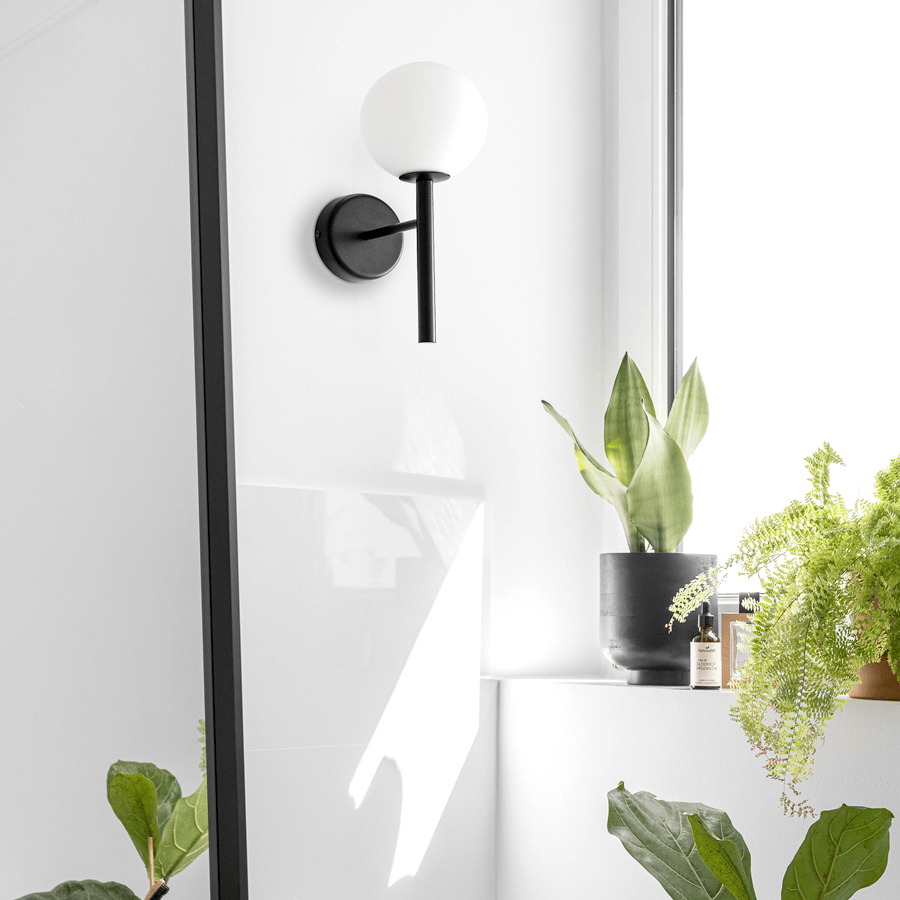 LANTERN GLOBE ROD WALL LIGHT - DYKE & DEAN