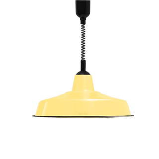 LARGE CUSTARD ENAMEL RETRACTABLE CORD LIGHT - DYKE & DEAN