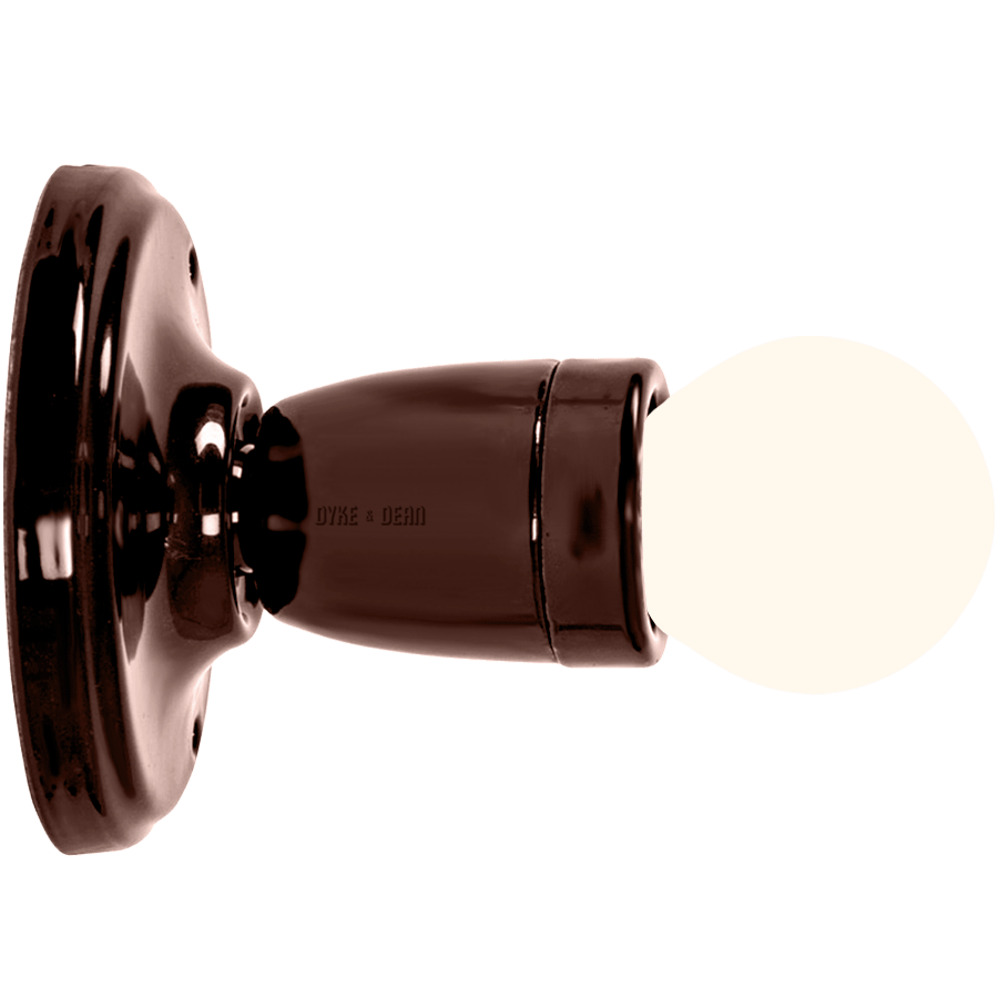 LARGE FIXED BROWN CERAMIC CEILING LIGHT - DYKE & DEAN