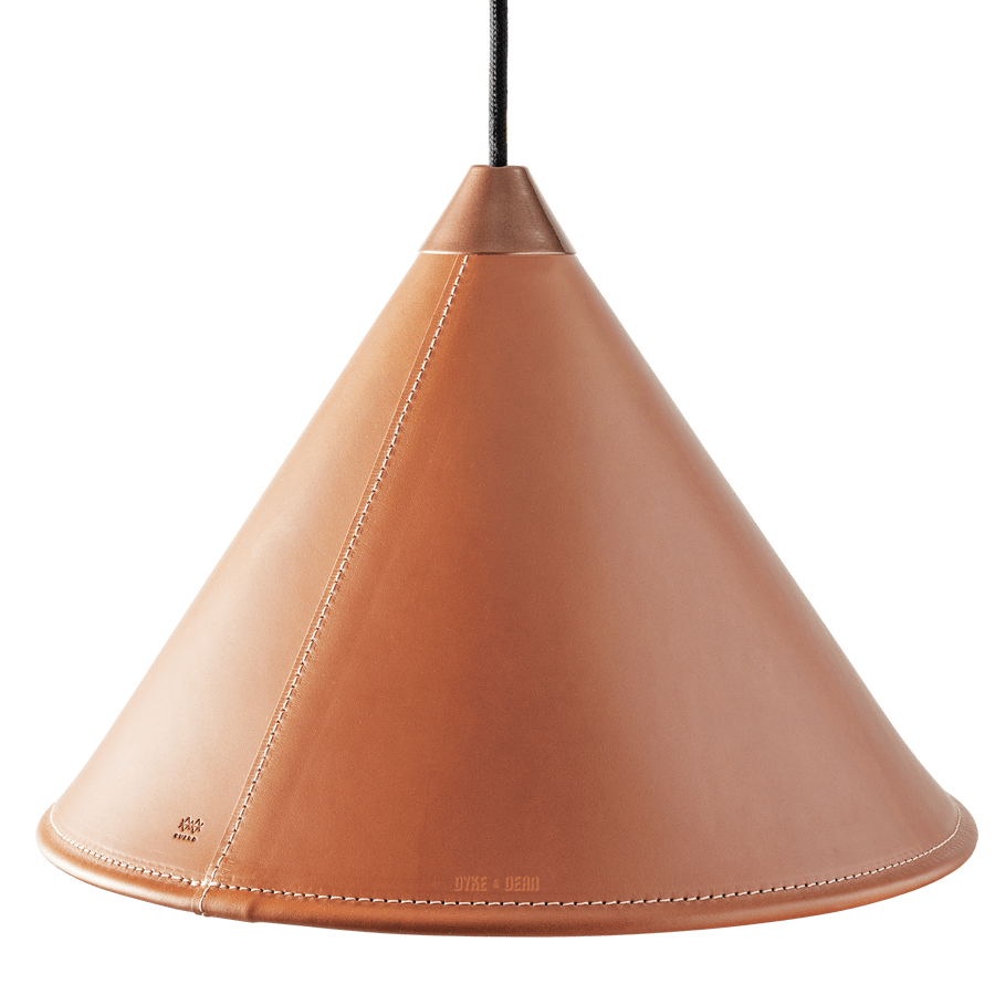 LEATHER CONE LAMP POLO - DYKE & DEAN