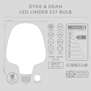 LINDER LED PORCELAIN E27 BULB - DYKE & DEAN