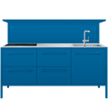 MODULAR KITCHEN UNIT TRIPLE BACK SPLASH - DYKE & DEAN