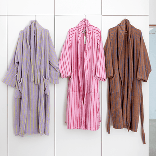 NARAM BATH ROBES LILAC & NEON YELLOW - DYKE & DEAN