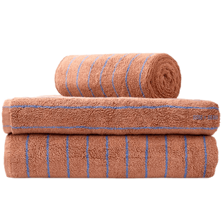 NARAM BATH TOWELS CAMEL & ULTRAMARINE BLUE - DYKE & DEAN