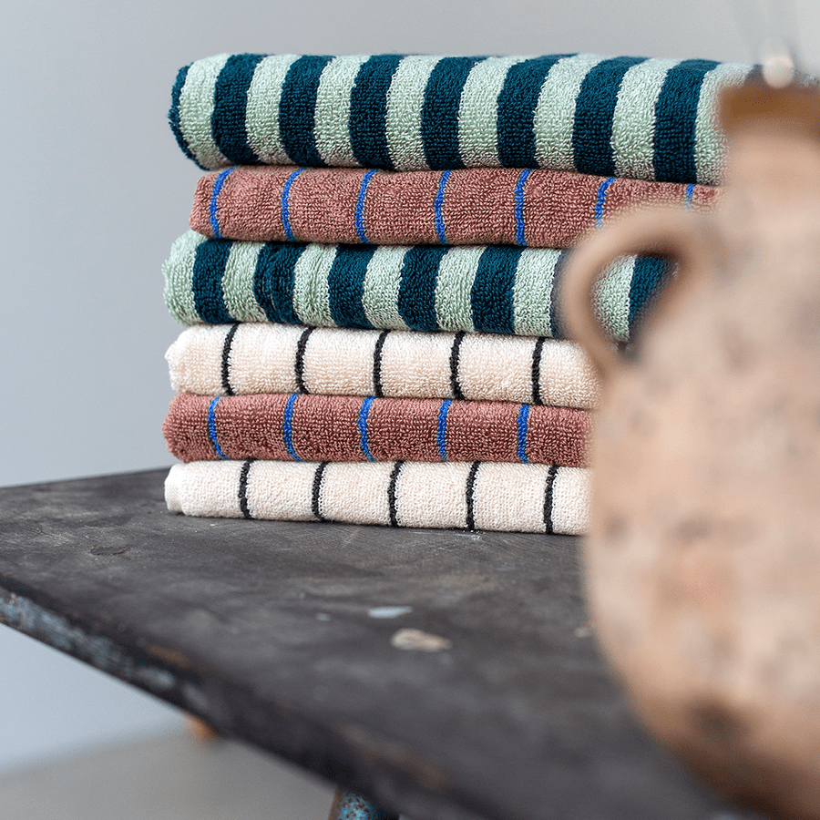 NARAM BATH TOWELS SEA FOAM DEEP TEAL DYKE DEAN