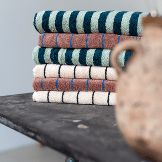 NARAM BATH TOWELS SEA FOAM & DEEP TEAL - DYKE & DEAN