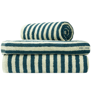 NARAM BATH TOWELS SEA FOAM & DEEP TEAL - DYKE & DEAN