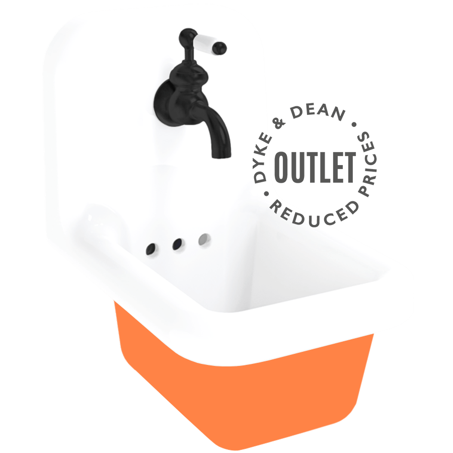 NARROW CERAMIC SINK WALL MOUNTED OUTLET - DYKE & DEAN