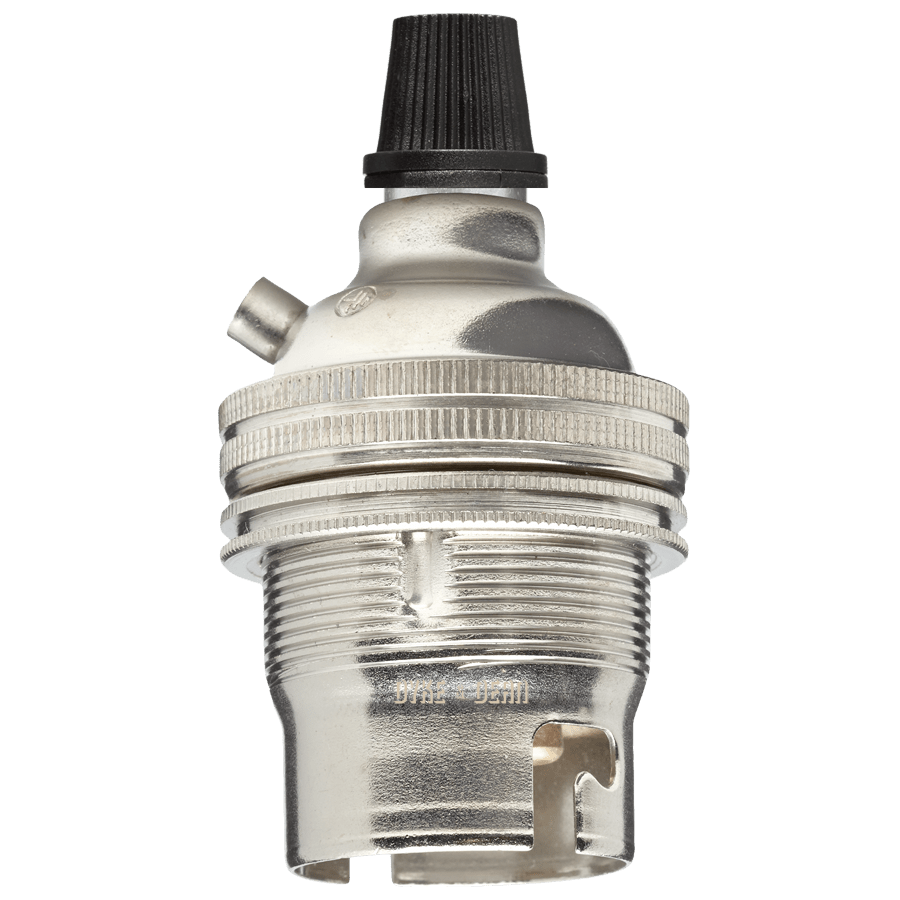 NICKEL BAYONET GRIP BULB HOLDER - DYKE & DEAN