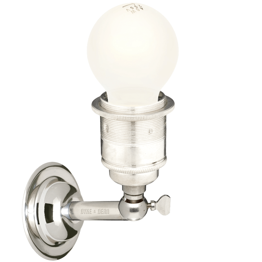 NICKEL E27 WALL ARM LIGHT - DYKE & DEAN