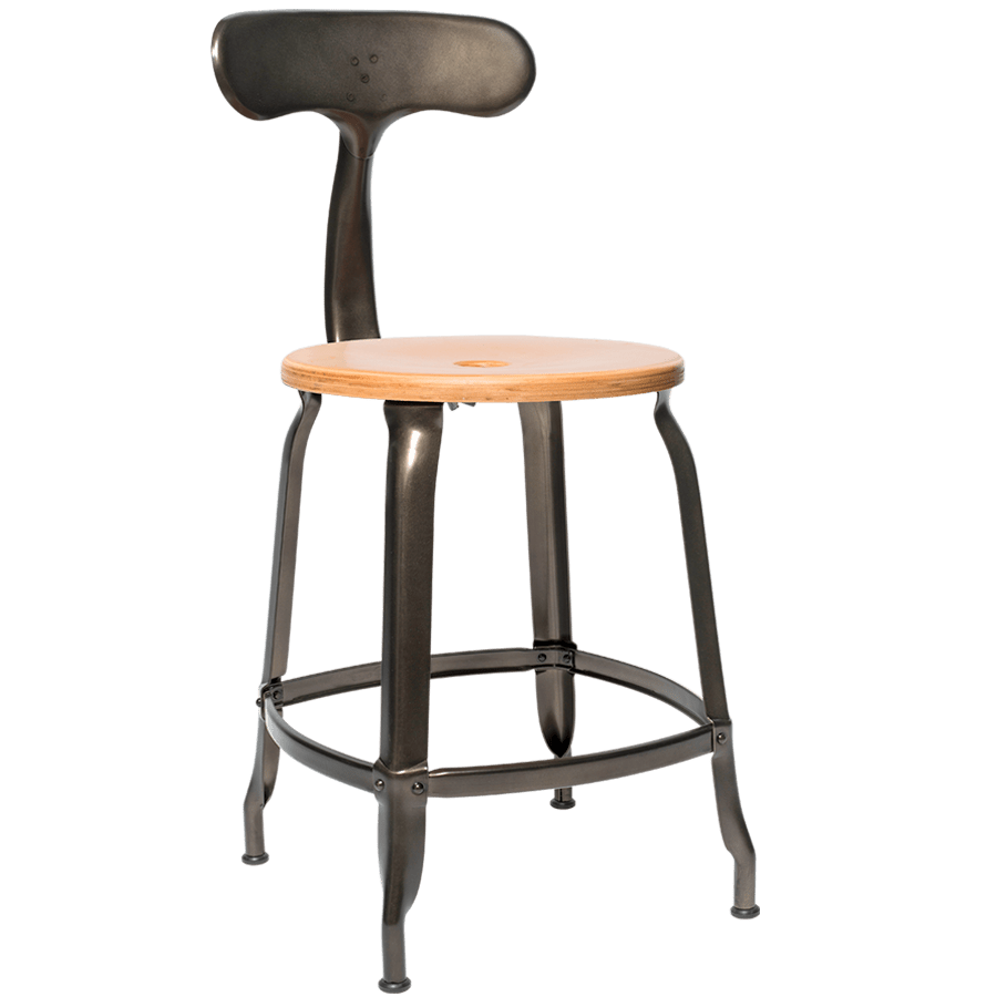 NICOLLE CHAIR STEEL WOOD SEAT 45cm - DYKE & DEAN