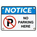 NO PARKING ENAMEL SIGN - DYKE & DEAN