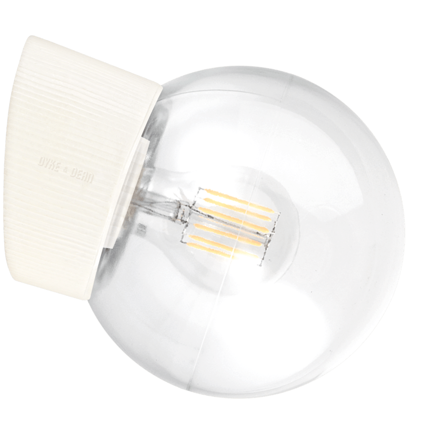 OFF WHITE ANGLED CERAMIC REARWIRED LAMPS - DYKE & DEAN