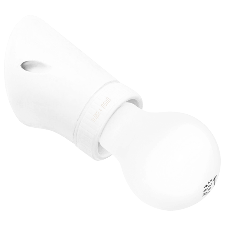 OFF WHITE CERAMIC ANGLED SOCKET LAMP - DYKE & DEAN