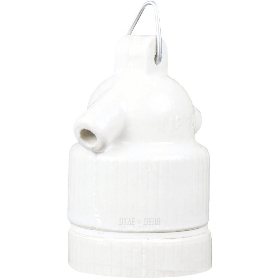 OFF WHITE CERAMIC E27 FESTOON BULB HOLDER