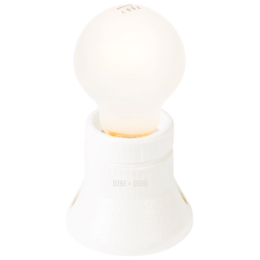 OFF WHITE CERAMIC FIXED SOCKET LAMP - DYKE & DEAN