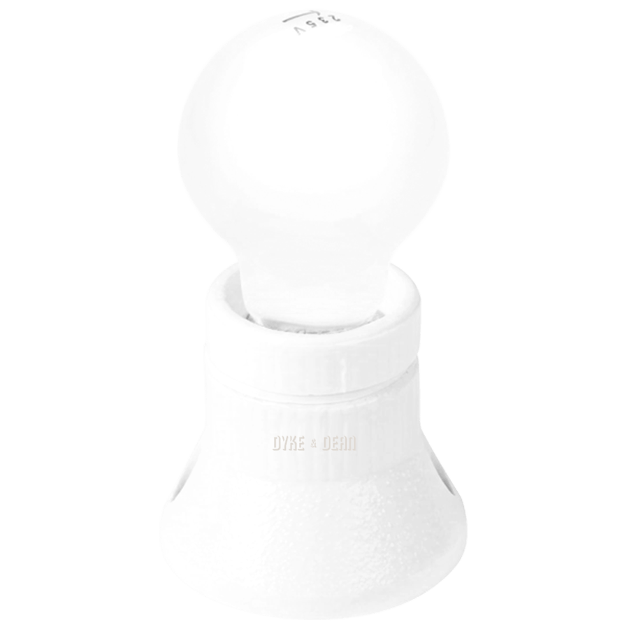 OFF WHITE CERAMIC FIXED SOCKET LAMP - DYKE & DEAN