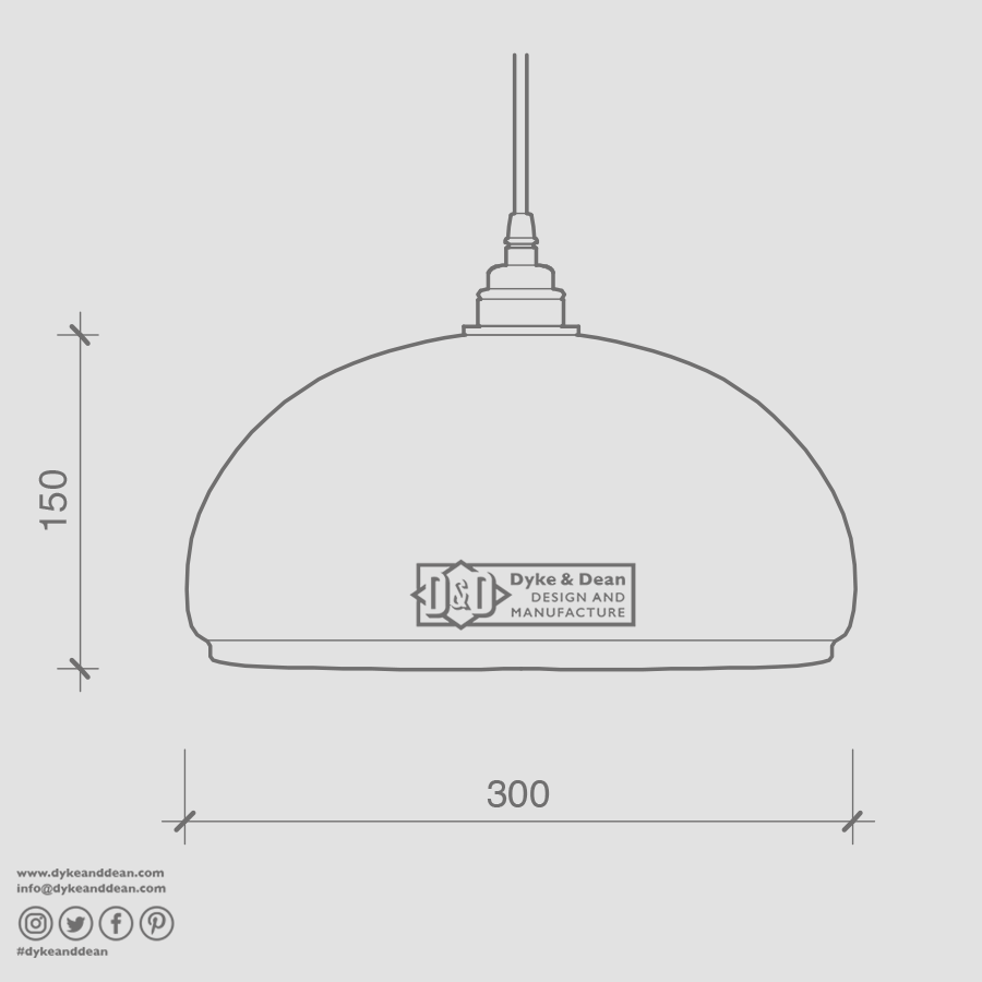 OPAL GLASS DOME LAMP SHADE MEDIUM - DYKE & DEAN