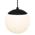 OPAL GLOBE PENDANT BLACK 200mm - DYKE & DEAN