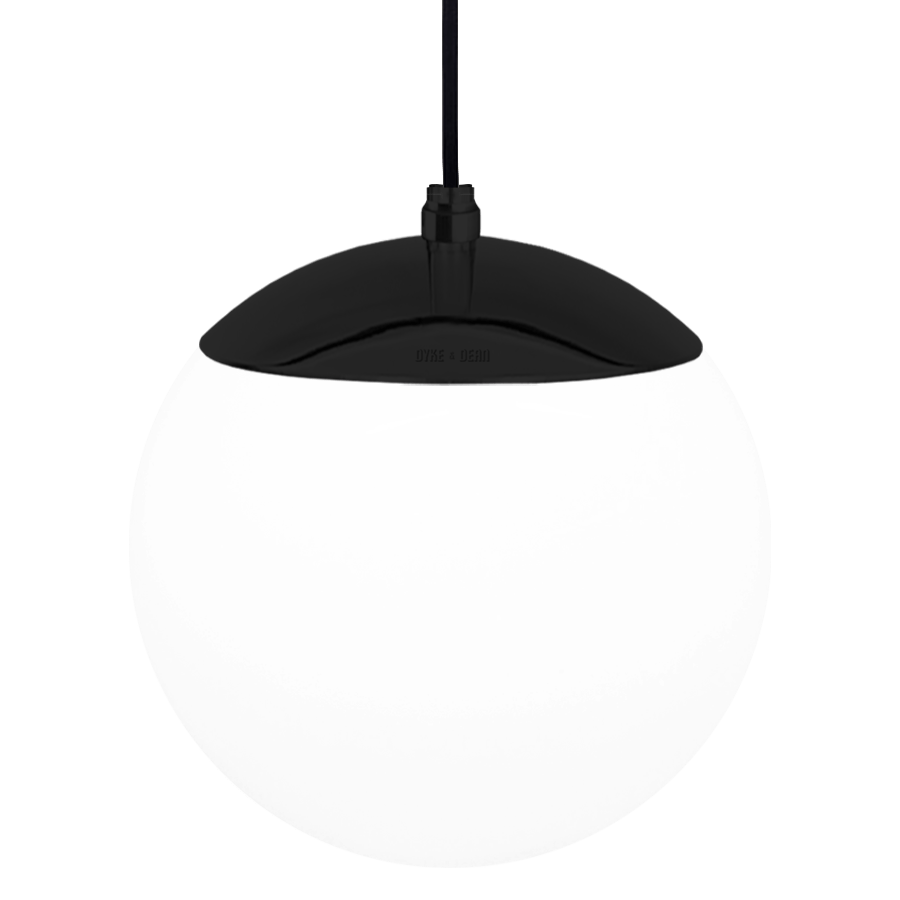 OPAL GLOBE PENDANT BLACK 200mm - DYKE & DEAN