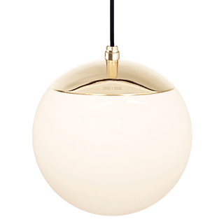 OPAL GLOBE PENDANT BRASS 200mm - DYKE & DEAN