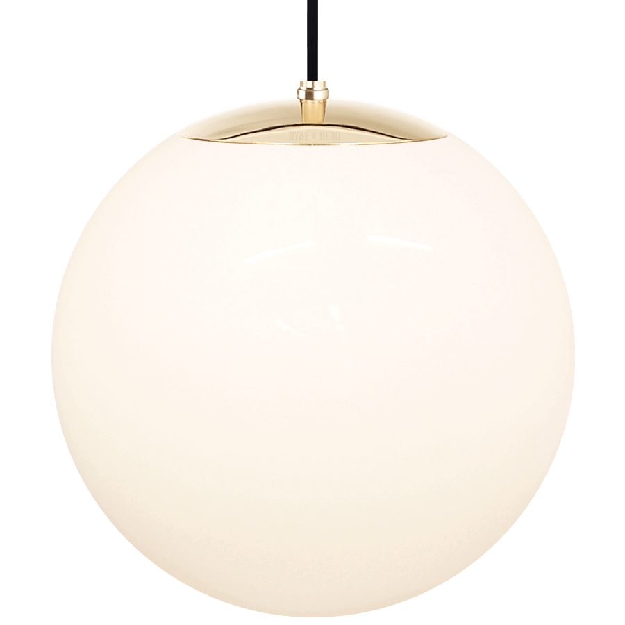 OPAL GLOBE PENDANT BRASS 400mm - DYKE & DEAN