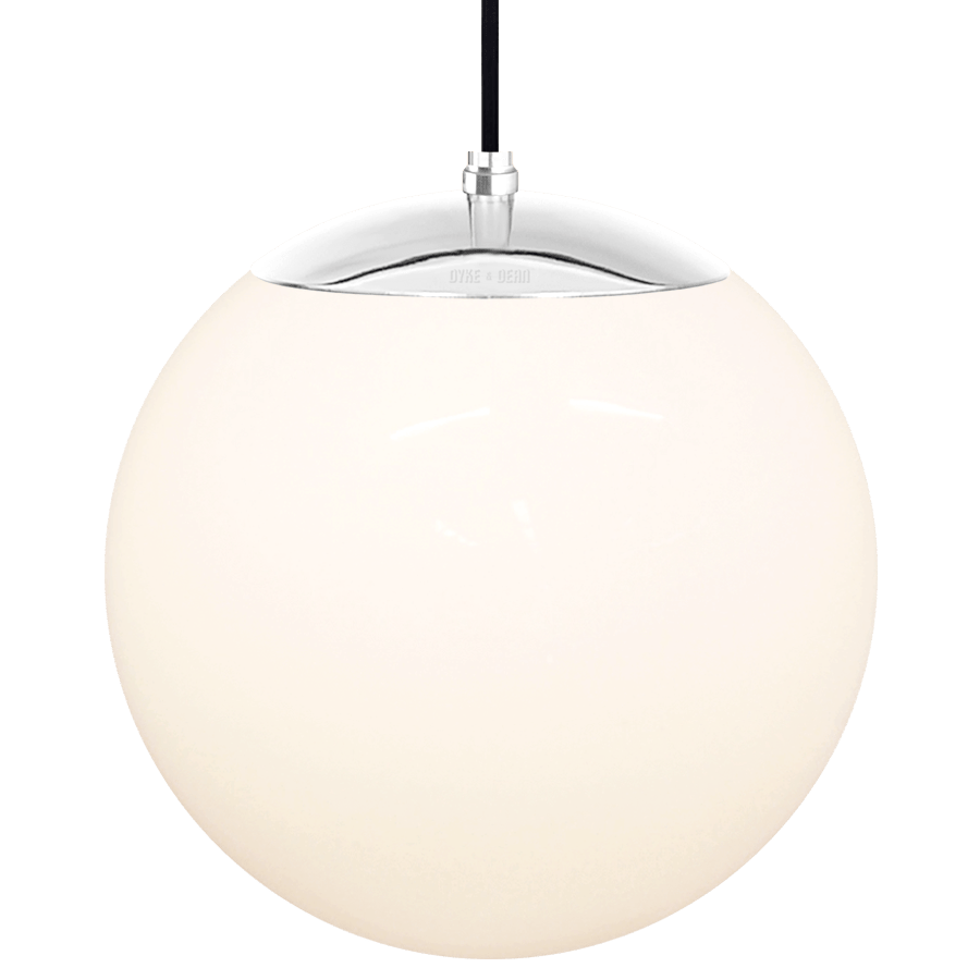 OPAL GLOBE PENDANT CHROME 300mm - DYKE & DEAN