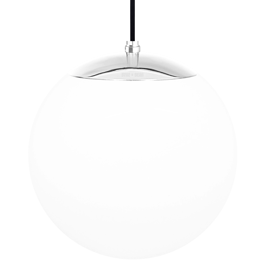 OPAL GLOBE PENDANT CHROME 300mm - DYKE & DEAN