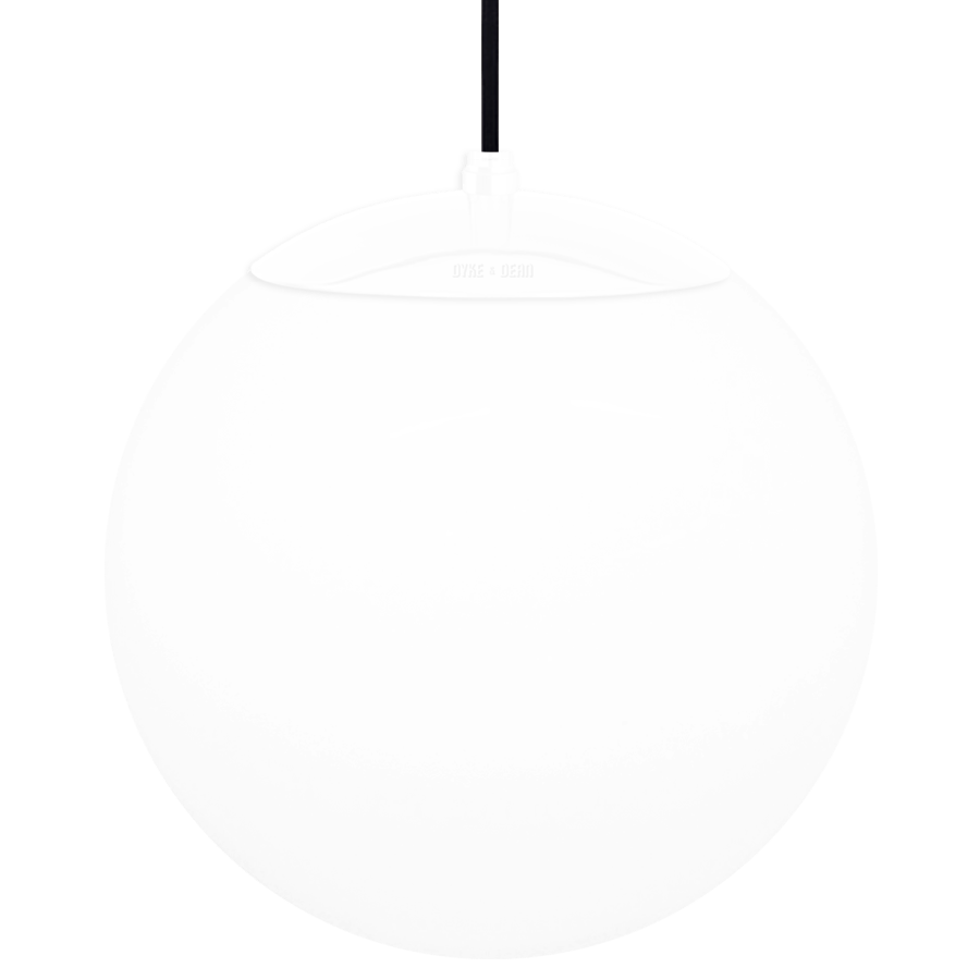 OPAL GLOBE PENDANT WHITE 400mm - DYKE & DEAN