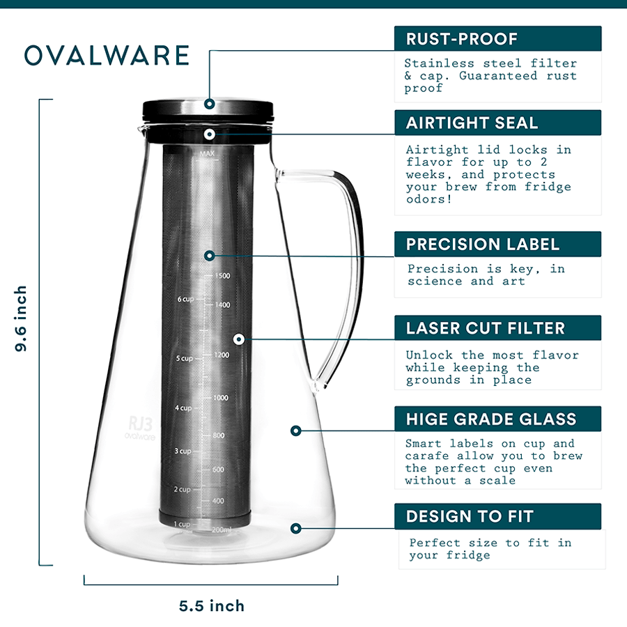 OVALWARE RJ3 1.5L COLD BREW MAKER SET - DYKE & DEAN