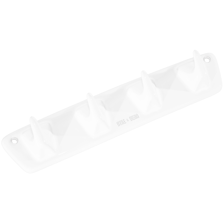 PORCELAIN 4V HOOK PLATE WHITE - DYKE & DEAN