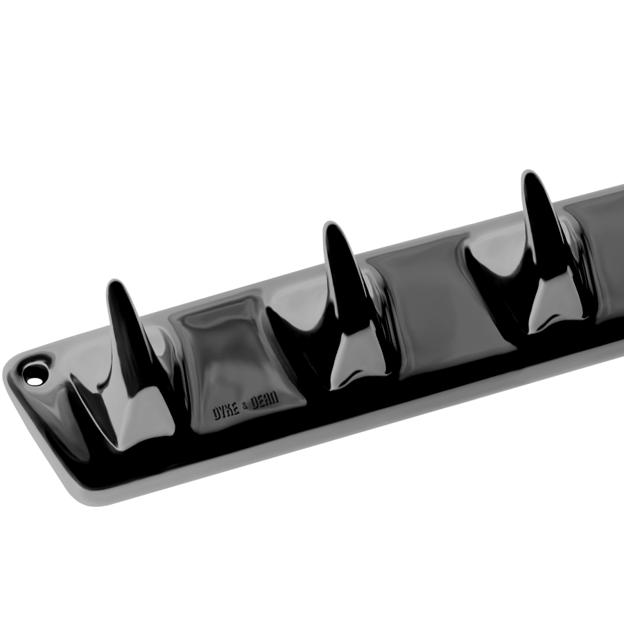 PORCELAIN 5V HOOK PLATE BLACK - DYKE & DEAN
