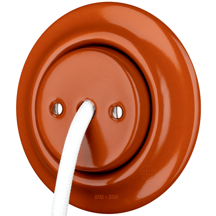 PORCELAIN WALL CABLE GLAND SOCKET BRICK RED - DYKE & DEAN
