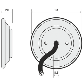 PORCELAIN WALL CABLE GLAND SOCKET CAPPUCCINO - DYKE & DEAN