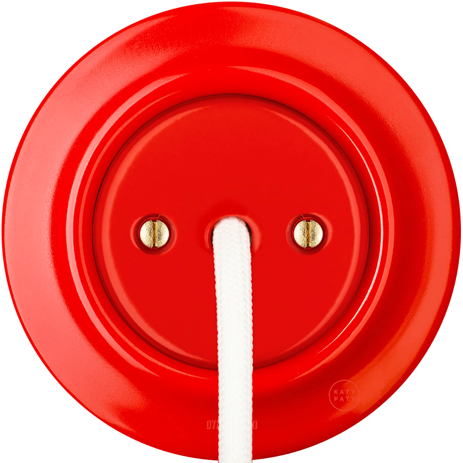 PORCELAIN WALL CABLE GLAND SOCKET RED - DYKE & DEAN