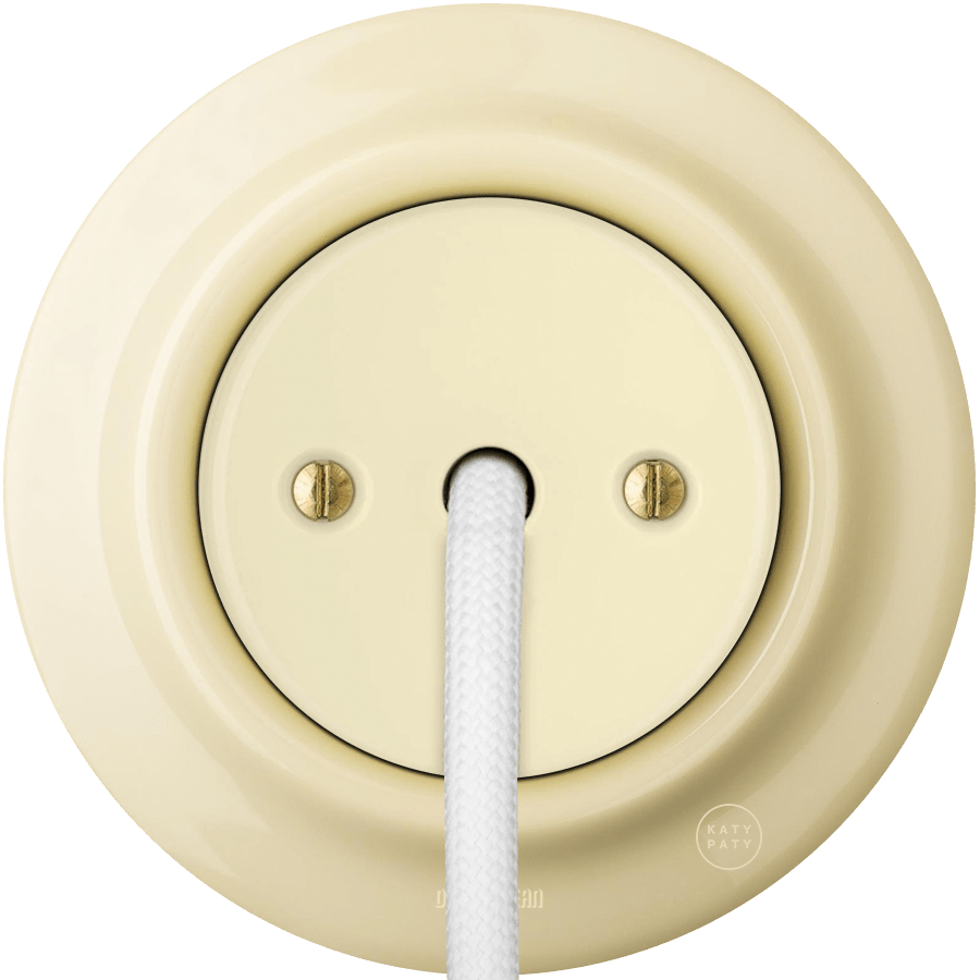 PORCELAIN WALL CABLE GLAND SOCKET VANILLA - DYKE & DEAN