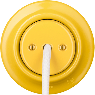 PORCELAIN WALL CABLE GLAND SOCKET YELLOW - DYKE & DEAN