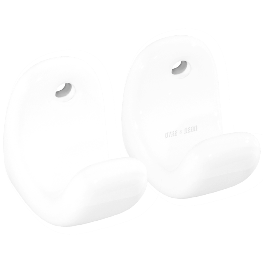 PORCELAIN WALL HOOK SET WHITE - DYKE & DEAN