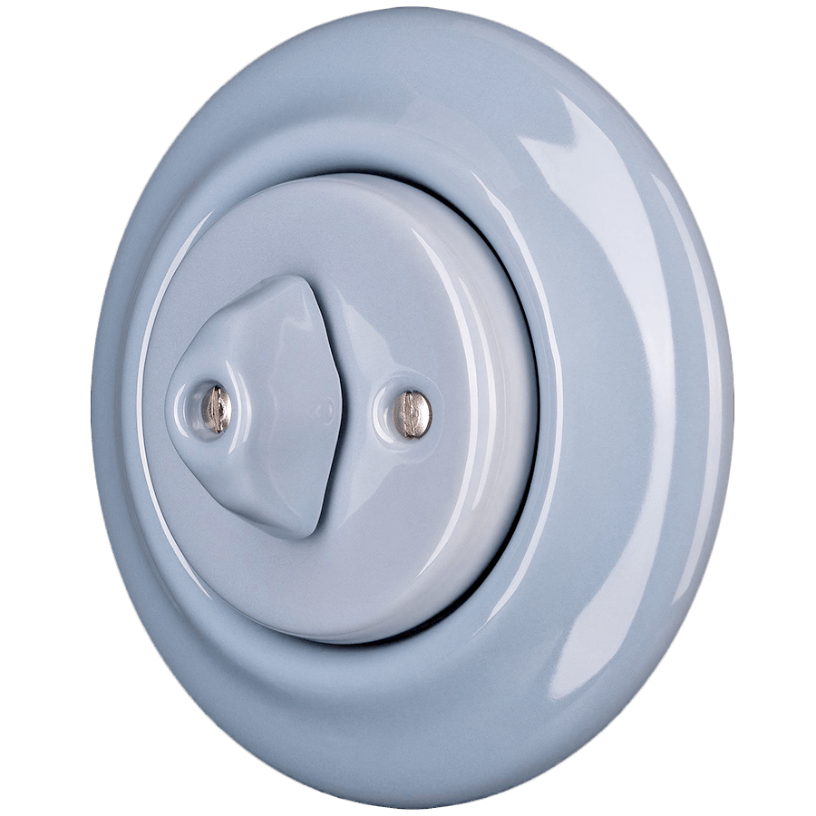 PORCELAIN WALL LIGHT SWITCH ASH GREY ROTARY - DYKE & DEAN