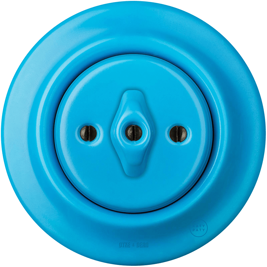 PORCELAIN WALL LIGHT SWITCH AZURE ROTARY - DYKE & DEAN