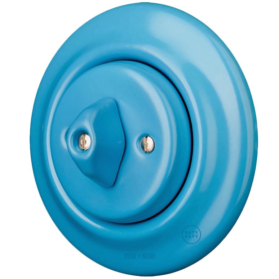 PORCELAIN WALL LIGHT SWITCH AZURE ROTARY - DYKE & DEAN