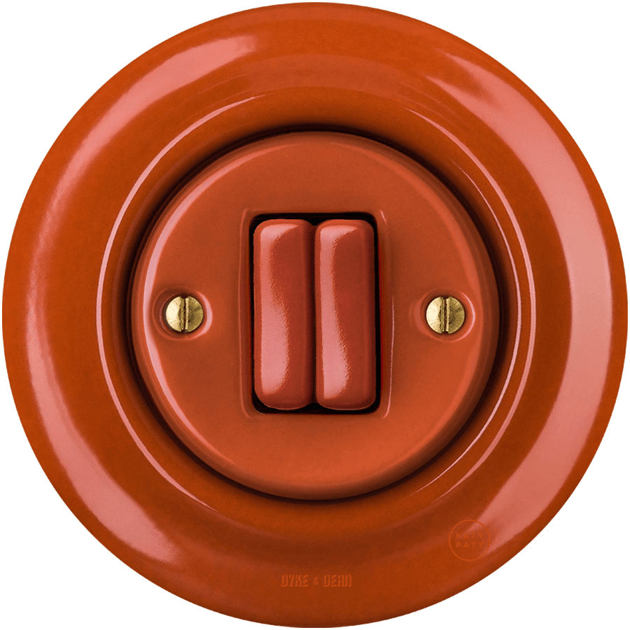 PORCELAIN WALL LIGHT SWITCH BRICK RED DOUBLE | PORCELAIN WALL SWITCHES ...