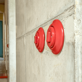 PORCELAIN WALL LIGHT SWITCH BRICK RED TOGGLE - DYKE & DEAN