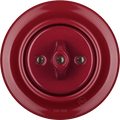 PORCELAIN WALL LIGHT SWITCH BURGUNDY ROTARY - DYKE & DEAN
