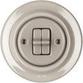 PORCELAIN WALL LIGHT SWITCH CAPPUCCINO 2 TOGGLE - DYKE & DEAN