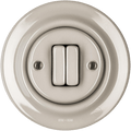 PORCELAIN WALL LIGHT SWITCH CAPPUCCINO DOUBLE - DYKE & DEAN